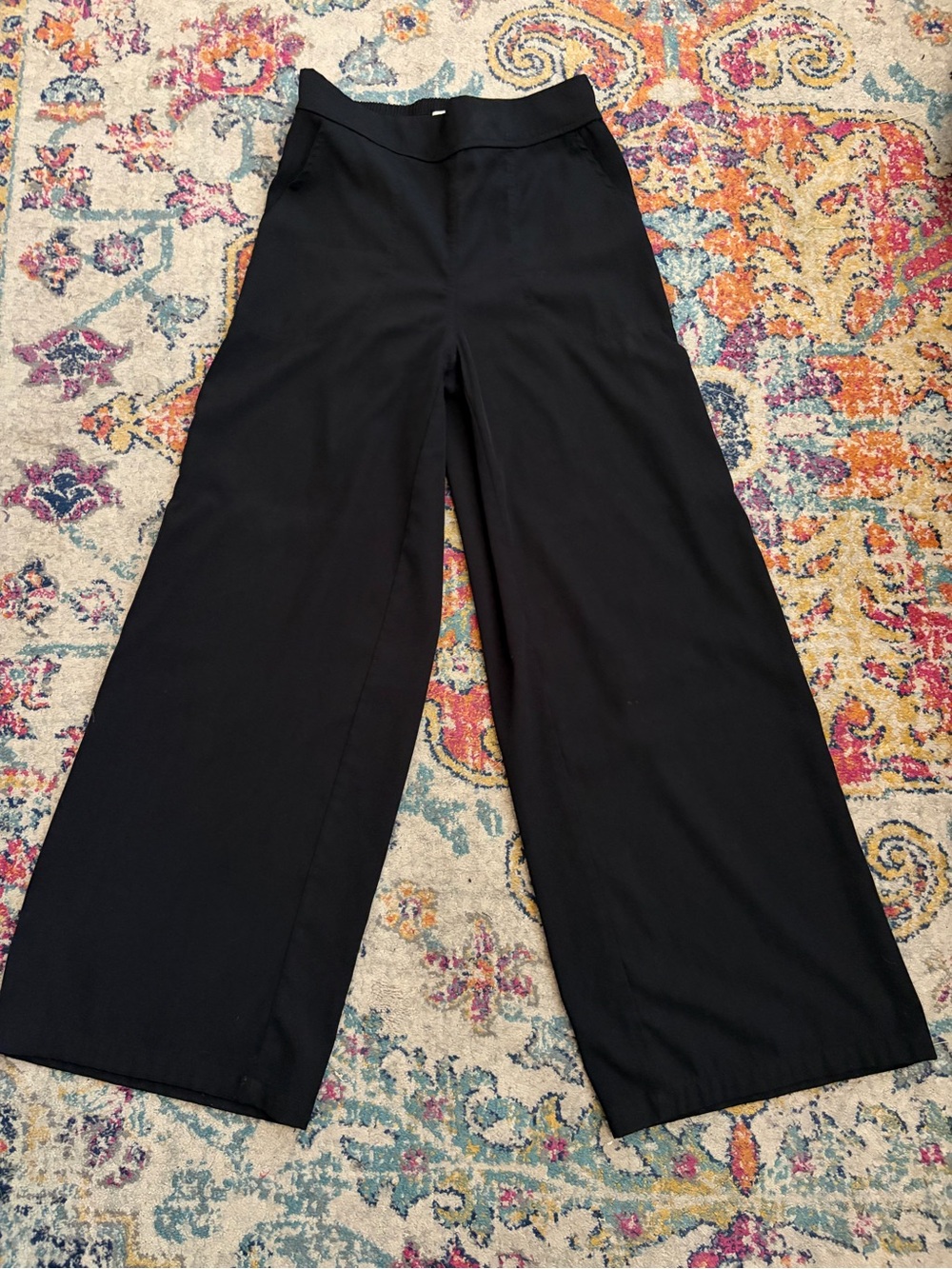 Max Studio Black Wide-Leg High-Rise Trousers